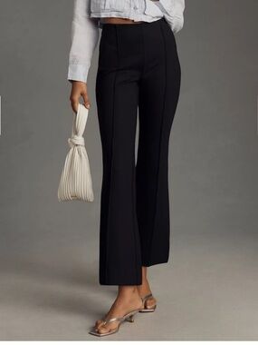 Anthropologie Maeve The Margot Kick-Flare Cropped Pants Black Size XS